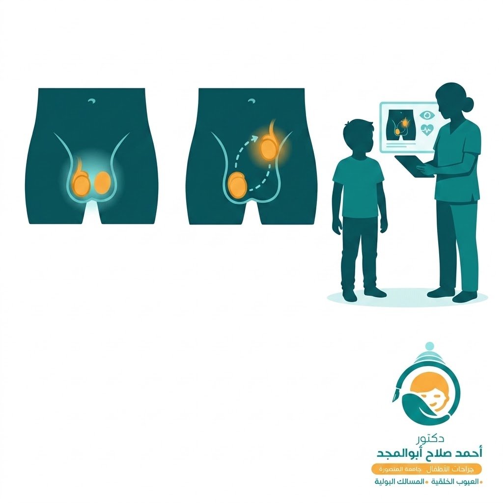 توضيح بصري توعوي لخدمة الخصية المطاطية للأطفال - Canva