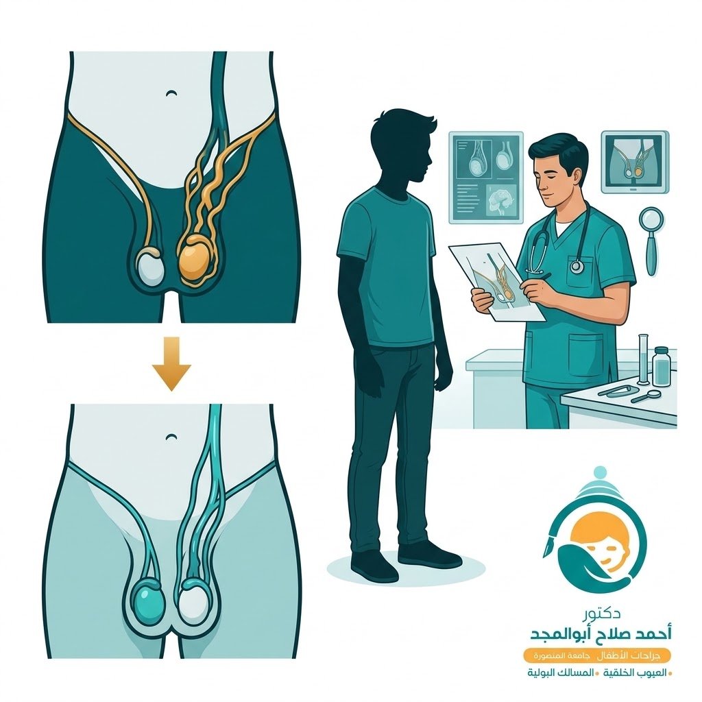 توضيح بصري توعوي لخدمة دوالي الخصية للأطفال والمراهقين - Canva