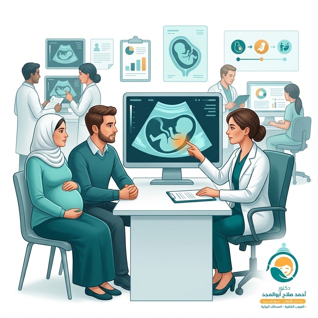 توضيح بصري توعوي لخدمة التشوهات الجنينية واستشارات الحمل - Canva
